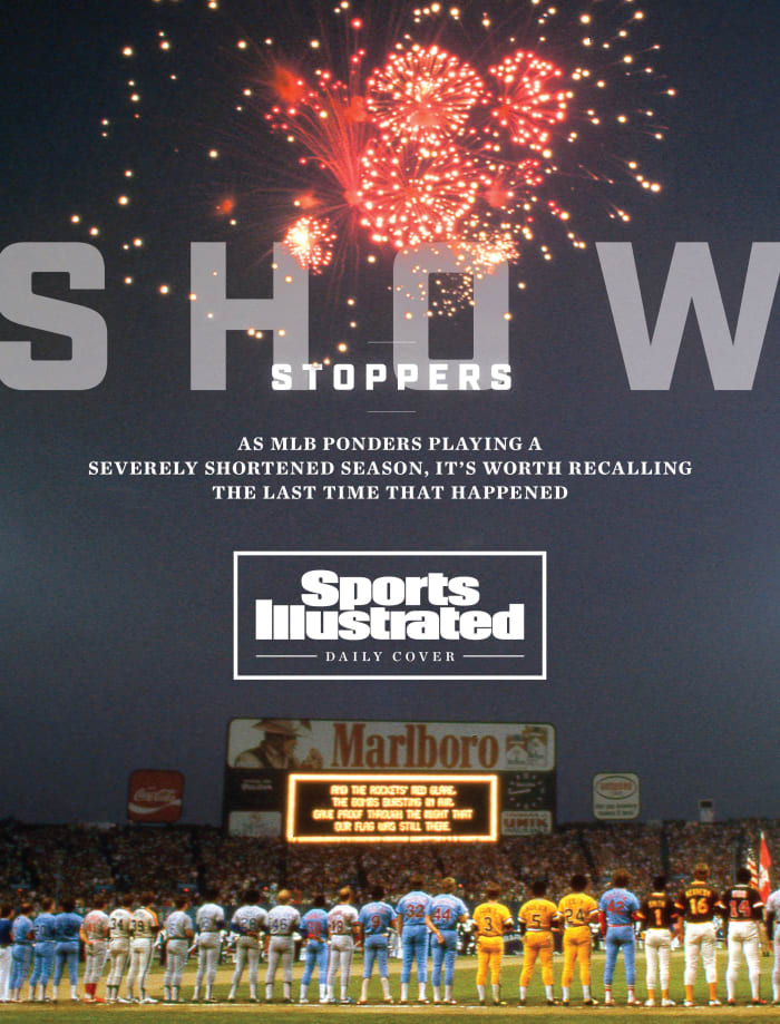 Fireworks explode over the 1981 MLB All-Star Game.